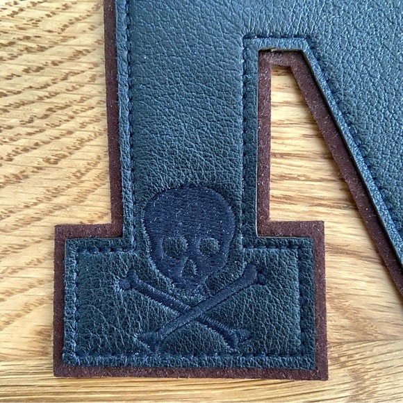 Black Leather Rugby Ralph Lauren Letter 'R' Patch - Picture 2 of 4